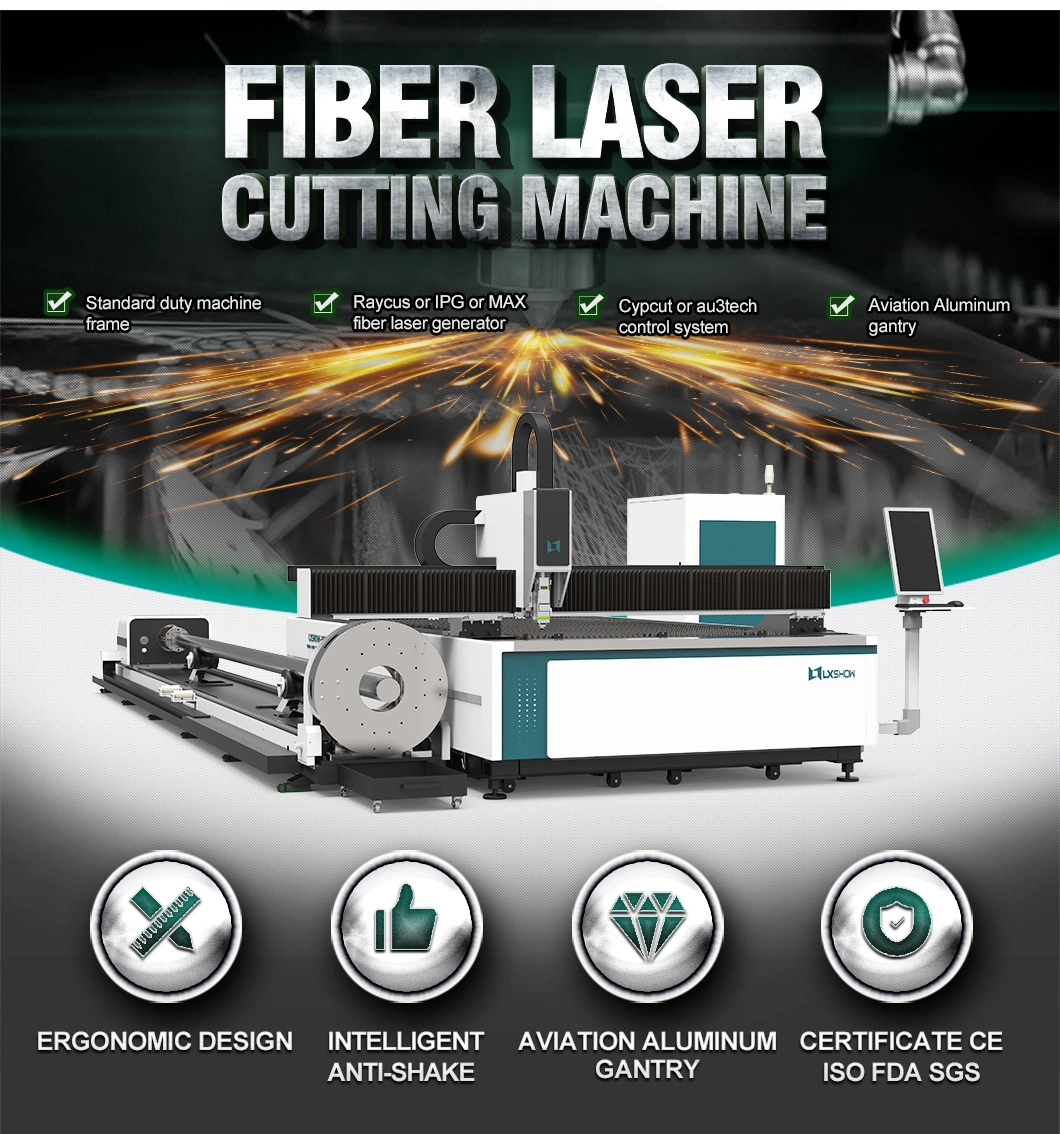 Lxshow 1000W 2000W 3000W 4000W Fiber Laser Metal Cutting Machine for Sale