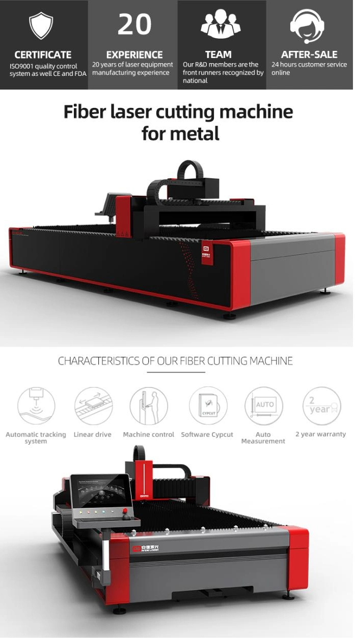 China Factory OEM/ODM 1000W-3000W 3015 Industrial CNC Brass/Stainless Steel/ Carbon Steel/ Aluminum Metal Sheet Fiber Laser Cutting Machine with ISO9001/TUV/CE