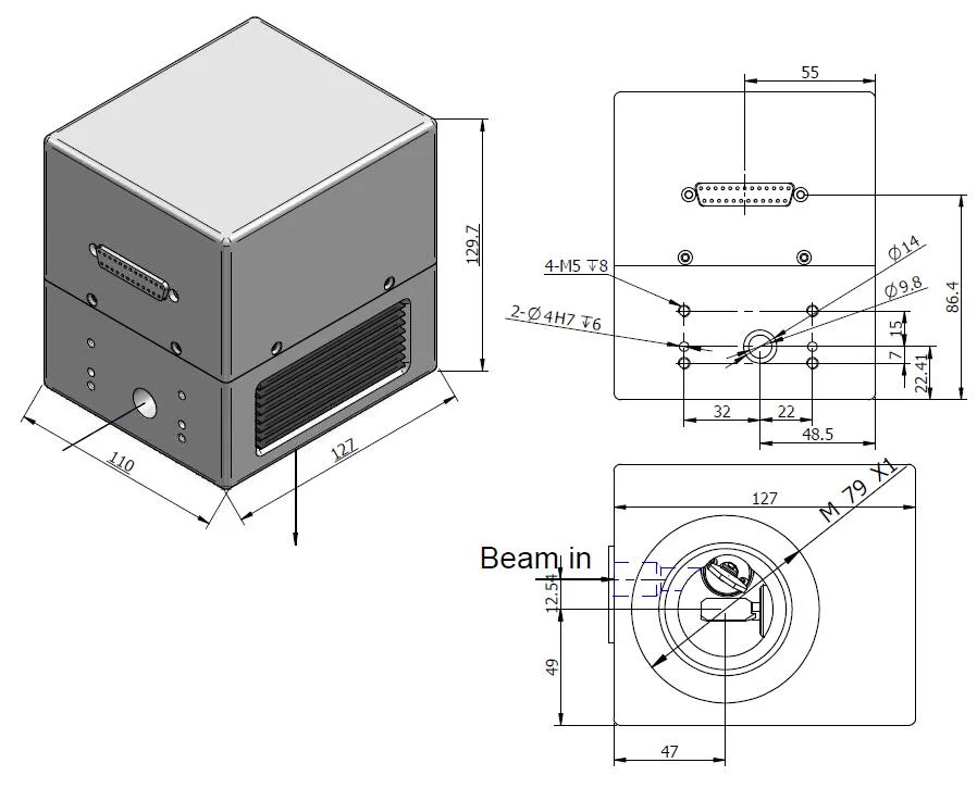 Sannylaser SL-Us10d2 Laser Head Marking Cutting Welding Fiber CO2 UV Laser Machine Part 10mm Scanner